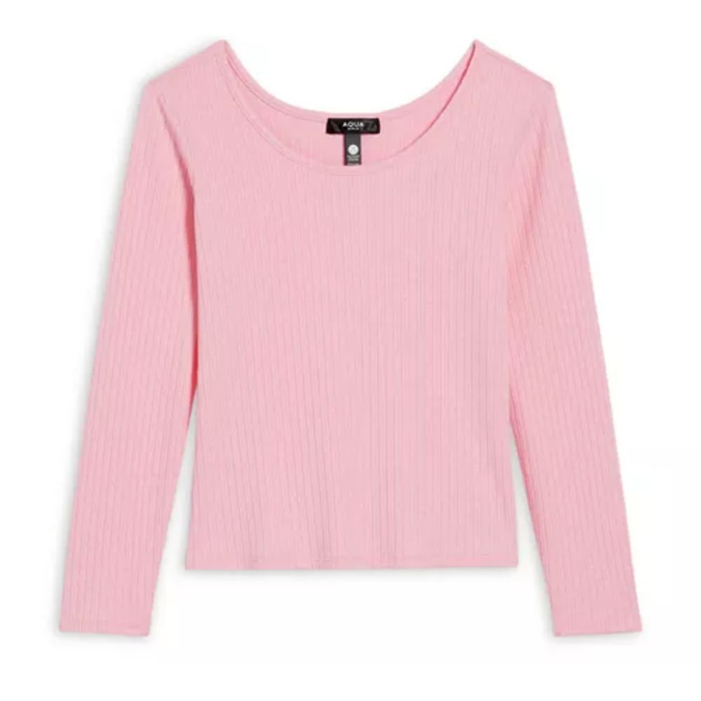 Aqua Girl Pink Long‎ Sleeve Shirt Size XL 14/16